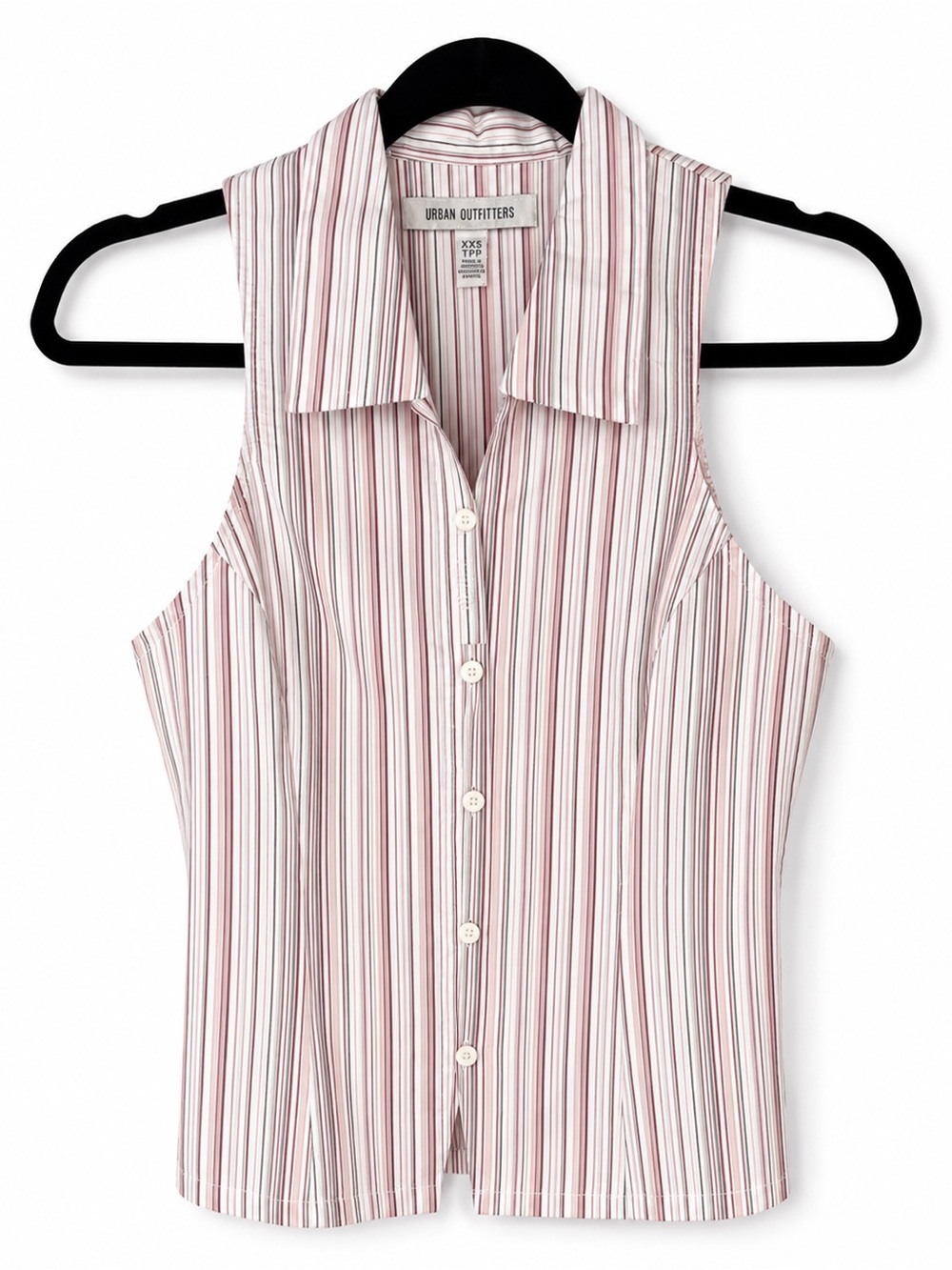 Urban Outfitters NWT Party Girl Striped Tailored Sleeveless Button Down Vest Top